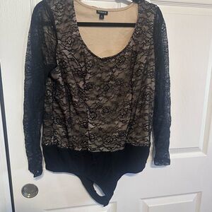 Torrid Black Lace Overlay Top